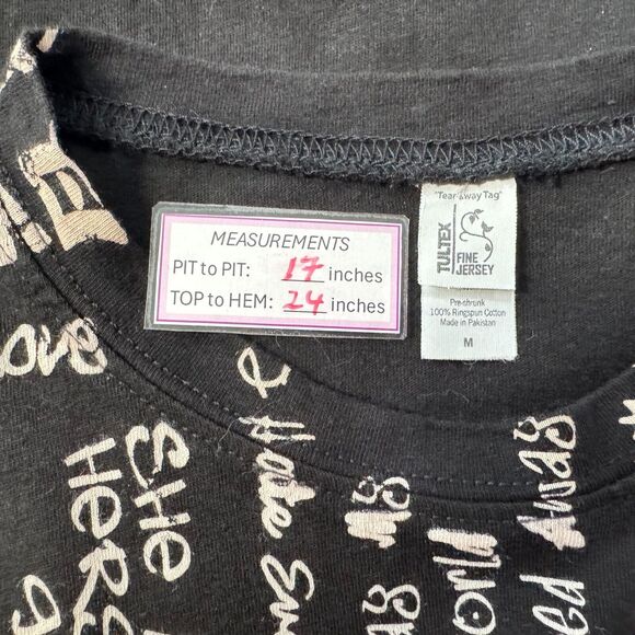 George Strait Ladies Shirt Sz M Black Crew Neck Short Sleeve - Picture 5 of 7